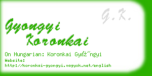 gyongyi koronkai business card